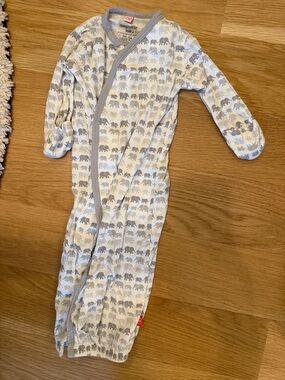 Magnetic Me Neutral Elephant Convertible Gown - Gray & Cream